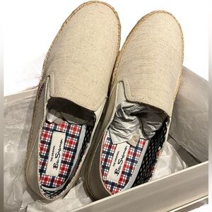 Ben Sherman Linen Slip On Shoes‎ Men’s 8 Loafers Espadrille Casual Beige Canvas
